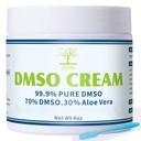 DMSO Cream, 99.9% Pure Pharmaceutical Grade, DMSO & Aloe Vera, Non-greasy Texture, 4 oz