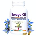 NEW ROOTS HERBAL Borage Oil Supplement 1200 mg | Organic Borage Seed Oil Cold-Pressed (90 softgels), GLA Supplement (264mg) with Linoleic Acid (444mg) | 100% Hexane-Free