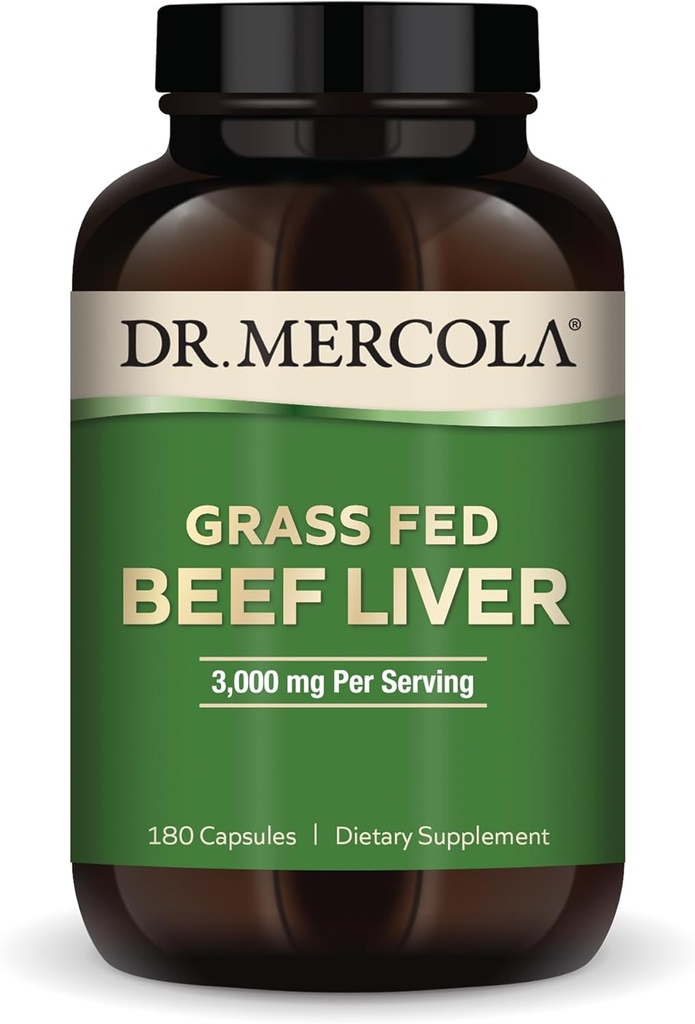 Mercola Grass Fed Beef Liver博士,30名服务员(180名卡普勒人),3 000毫克