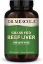 Dr. Mercola Grass Fed Beef Liver, 30 Servings (180 капсули), 3000 mg per Serving, Хранителна добавка, Подкрепете имунната Heath, Non-GMO