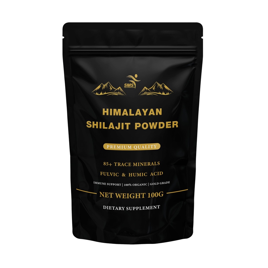 Shilajit Pure Himalayan Shilajit Powder - Gold Grade 100% Pure with Fulvic Acid & 85+ Trace Minerals Complex for Energy & Immune Support - 100g