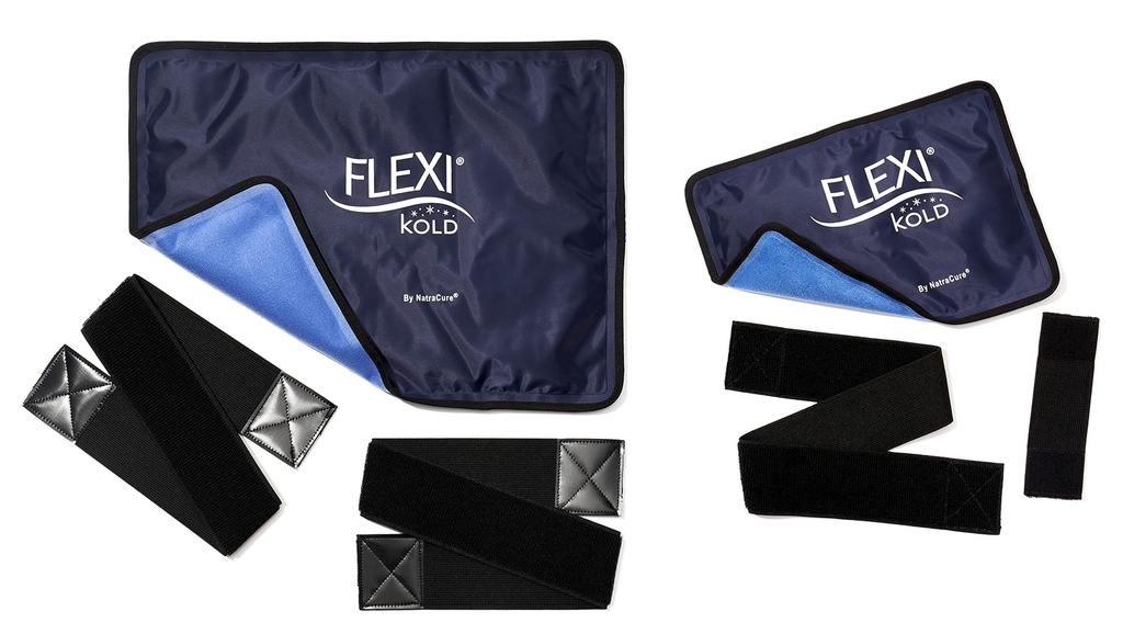 FlexiKold Standard and Half Size with Straps Gel Ice Cold Packs - Sizes: Large and Small