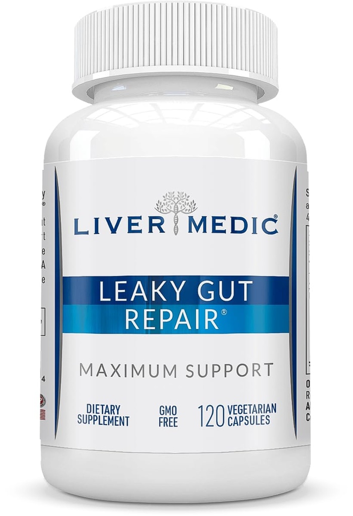 Leaky Gut Repair Natural Gut Health Supplement Glutamine Organic Slippery Elm NAG Marshmallow Root Aloe Vera MSM Quercetin Bromelain Promotes Digestive Ease, Gut Wellness 1000mg 120 Caps