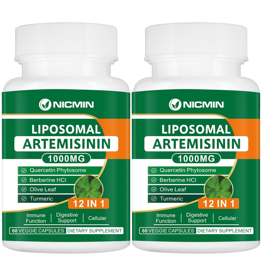 Liposomal Artemisinin Supplement 1000mg, Sweet Wormwood Extract with 200mg Quercetin Phytosome, Maximum Absorption for Antioxidant 120 Capsules