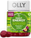 OLLY Daily Energy Gummy, Cafeine Free, Витамин B12, CoQ10, Goji Berry, Adult Chewable Addition, Тропически аромат - 60 Count