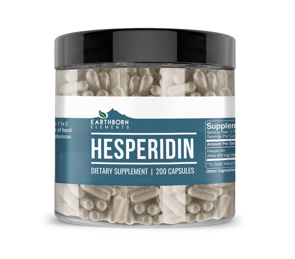 Earthborn Elements Hesperidin 200 Capsules, Pure & Undiluted, No Additives
