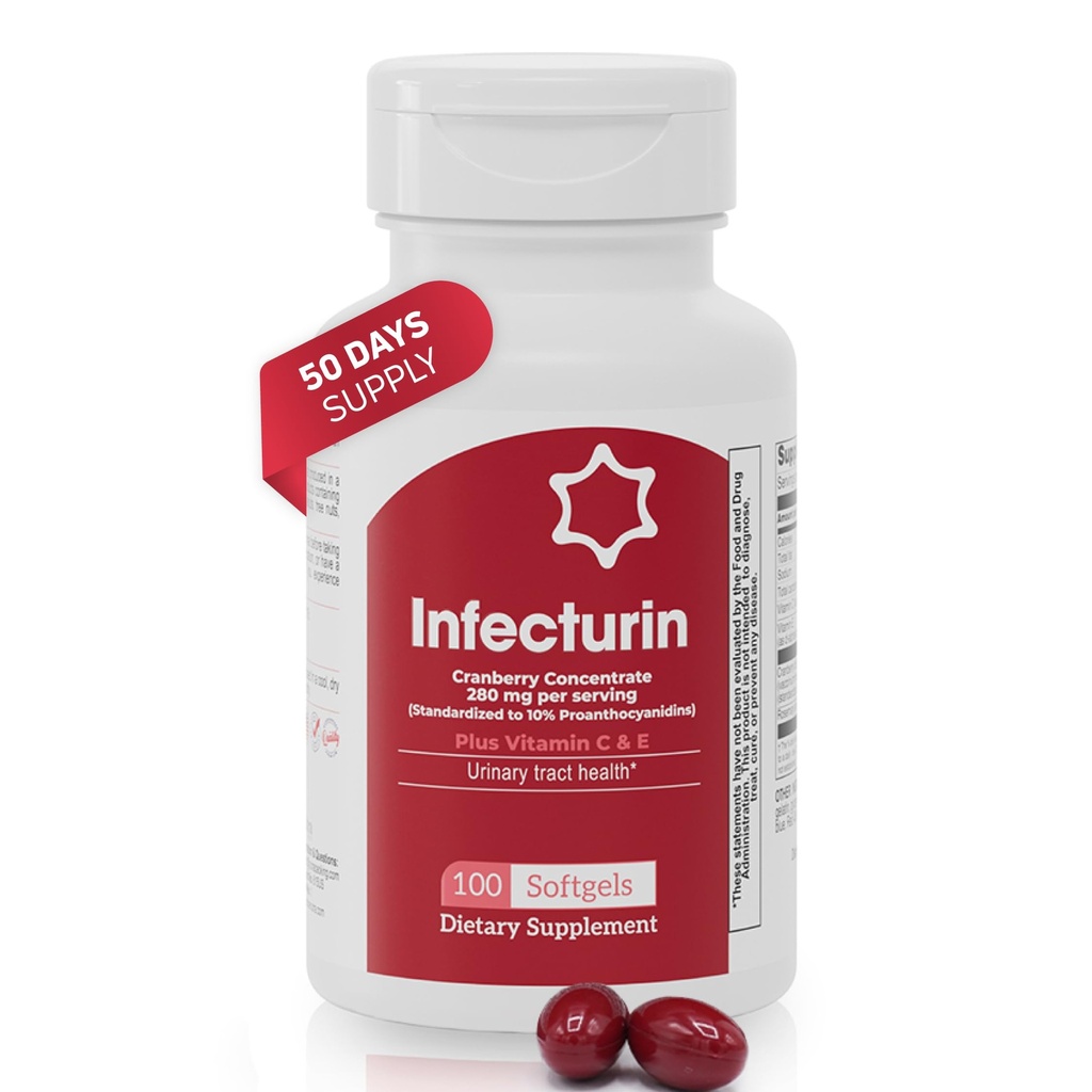Cranberry Concentrate 280 mg with Vitamin C & E – Urinary Tract Support Supplement for Women & Men – Standardized PACs – 100 Softgels (50-Day Supply)