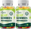 Natural Hemp Gummies High Potency for Pain Sleep Anxiety Relief Edible Gummy Made with Pure Hemp Oil Advanced Extra Strength, Low Sugar Gluten Free (2-Pack)