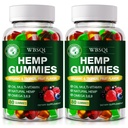 2 Packs Hemp Gummies for Sleep Pain Anxiety- with Natural Hemp Oil Extract Gummy Edibles Vegan, Non-GMO