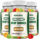 (3 Packs) Organic Hemp Gummies High Potency for Pain Anxiety Sleep Edibles Gummy Hemp Oil Extract - Vegan Non-GMO
