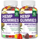 Hemp Gummies for Sleep, Pain, Anxiety - High Potency Pure Extra Strength Hemp Oil Infused Gummy Bears - 100% Natural Sleep Gummies Edibles for Adults (2 Packs)