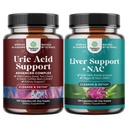 Bundle of Uric Acid Cleanse & Detox - Green Coffee Beans with Turmeric Tart Cherry & Celery Seed & Liver Support NAC Supplement with Milk Thistle Extract N Acetyl Cysteine Artichoke Choline & Beetroot
