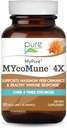 MYcoMune 4X Organic Mushroom Supplement - Reishi, Lion's Mane, Cordyceps, Chaga, Shiitake, Maitake for immunsystem, Combat Stress, Bygg energi ved ren Essence - 30 Caps