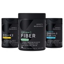 Sports Research® Regularity Pack - Organic Plant-Based Fiber Blend, Vitamin D3 5000iu + K2 100mcg, and Alaskan Omega-3 Fish Oil 1250mg