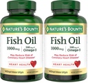 Nature's Bounty Fish Oil,Supports Heart Health,1000mg,Rapid Release Softgels,145 Ct,(Pack of 2)