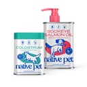Native Pet Sockeye Salmon Oil (8 Oz.) & Colostrum for Dogs (120 Scoops) - Bovine Colostrum Powder – Allergy Relief, Immune Support & Itchy Skin Treatment & Pure Omega 3 Fish Oil