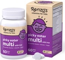 Renzo's Picky Eater Kids Multivitamin ilə Iron, Vitamin D3 və K2 və daha çoxlu, 60 Sugar-Free Melty Tabs, Lil' Green Apple Flavored