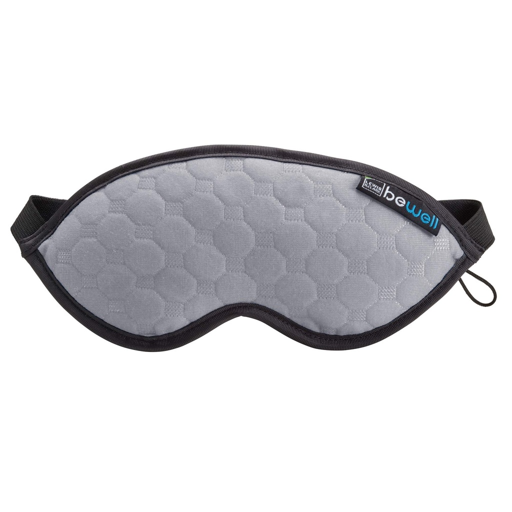Bewell Eye Mask to Block Light for Travel, Sleep Aid for Airplane, Hotel, Airport, Insomnia + Headache Relief with Adjustable Straps, Gray
