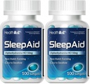 HealthA2Z Sleep Aid, Diphenhydramine Softgels, 50mg, Supports Deeper, Restful Sleeping, Non Habit-Forming (100 Counts) (Pack of 2)