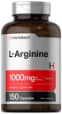 Horbäach L-Arginine 1000mg | 150 Capsules | Free Form Dietary Supplement | Non-GMO & Gluten Free