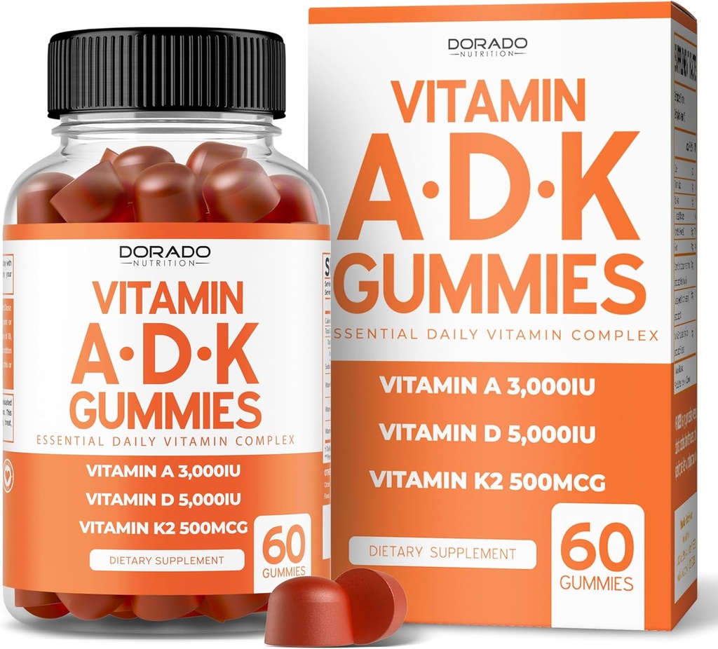 ADK Gummeies วิตามิน D3 K2 (60 Super Free Gammies) วิตามิน D3 K2 10000u/000000iu - Supplement with D & K - 10 เวก้า Supplement - รสราสเบอรี่ ฟลายเวอร์ - Not GMO และ USA Count.