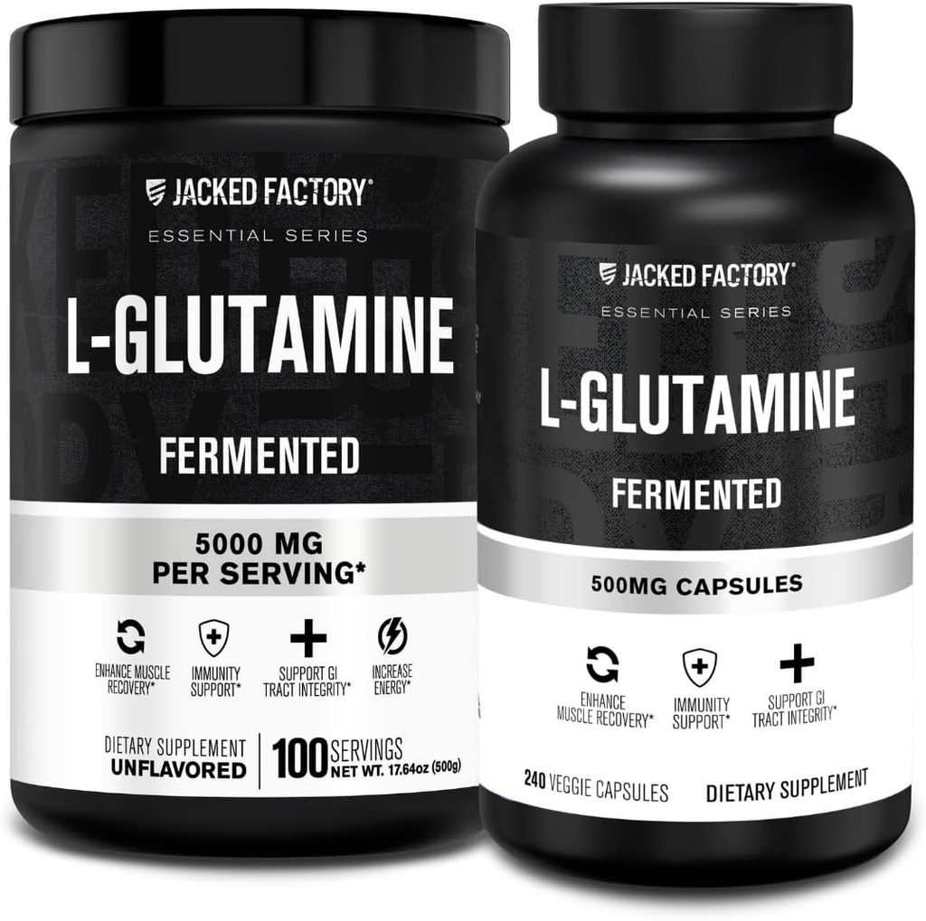 L-Glutanine Powder 100 用于工作后肌肉恢复、豁免、消化卫生的L-Glutanine Capsules 500 mg(240 Capsules)