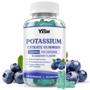 Potassium Citrate 1200mg Gummies for Adults Women & Men, Chewable Potassium Supplement for Muscle Health & Electrolyte Support, Sugar Free, Blueberry Flavor, 60 Count