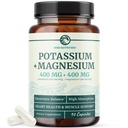 Potassium Magnesium Supplement | High Strength Electrolyte Balance for Heart Health & Muscle Support | 400 MG Potassium + 400 MG Magnesium | Energy, Bone Health, Sleep & Mood Support | 90 Ct.