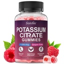 Potassium Citrate Gummies - 1200mg Chewable Potassium Supplement for Men & Women - Supports Leg Cramps & Muscle Health - Vegan, Gluten Free, Sugar Free - Raspberry Flavor (60 Count)