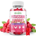 Potassium Gummies 1000mg, Potassium Bicarbonate Supplement for Adults & Kids, Support Electrolyte Balance & Muscle Heath, Sugar-Free, Raspberry Flavor, 60 Count