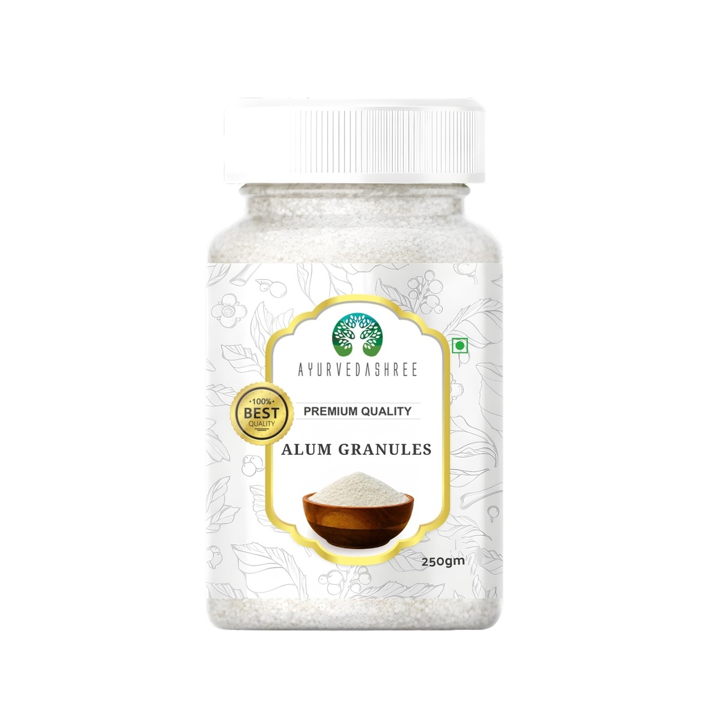 AYURVEDASHREE Alum Granules 250gm | 100% Pure & Natural Potassium Alum Crystals | Multipurpose Use for Home Remedies & Personal Care | Premium Quality