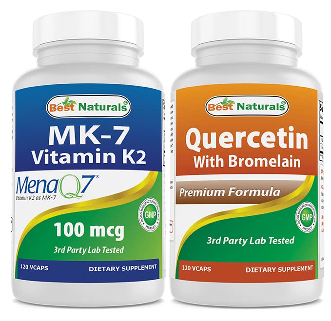 Best Naturals MK-7 Vitamin K2 100 mcg & Quercetin with Bromelain 800 mg