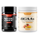 Snap Supplements Nitric Oxide Booster + BCAA Complete EAA Matrix Powder Bundle, 60 Vegetarian Capsules + 30 Servings Peach Mango