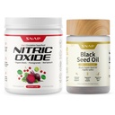 Snap Supplements Nitric Oxide Beet Root Powder + Black Seed Oil Bundle, 30 Servings Cherry Lime + 90 Vegetarian Softgels