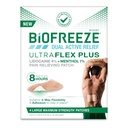 Biofreeze Ultraflex Plus Maximum Strength 4% Lidocaine Patches with Menthol, Flexible Pain Relief Patch for Lower Back, Lidocaine Patch for Neck, Knee, Shoulder, 4 Large Pain Patches
