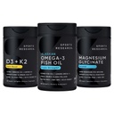 Sports Research® Multivitamin Pack - Alaskan Omega-3 Fish Oil 1250mg, Vitamin D3 5000iu + K2 100mcg, and Chelated Magnesium Glycinate 160mg - Vegan Certified · Non-GMO · Gluten & Soy Free