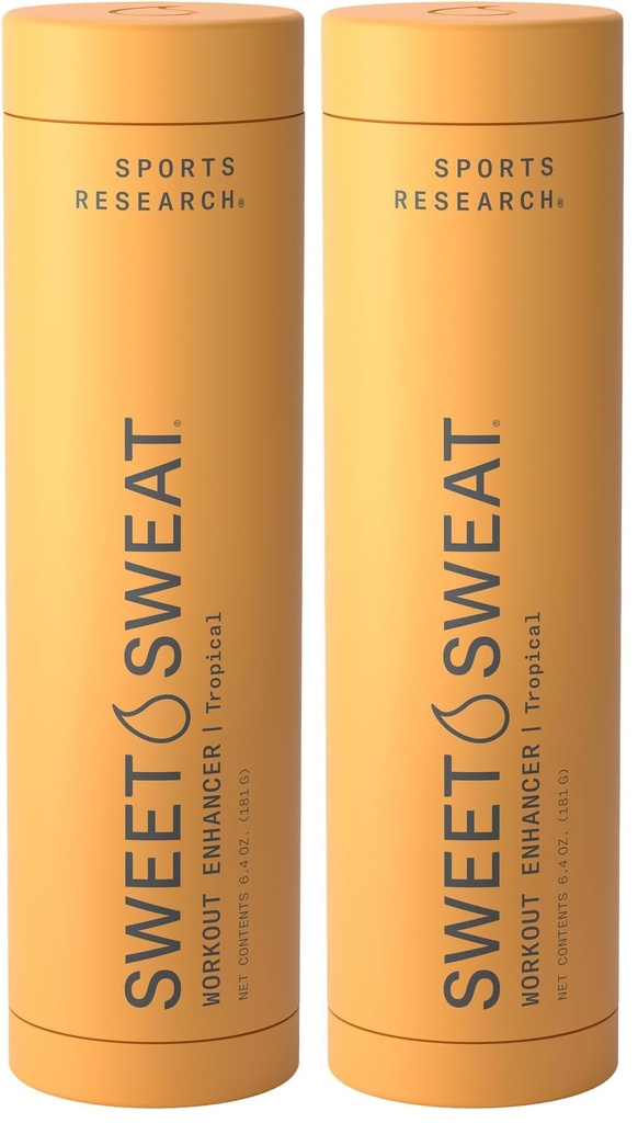 Sports Research Sweet Sweat Tropical Workout Enhancer Gel to Maximize Your Exercise & Sweat Faster - 6.4oz Stick (Pack of 2)