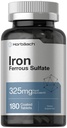 Horbäach Iron Ferrous Sulfate | 180 Count | Vegetarian, Non-GMO & Gluten Free Dietary Supplement