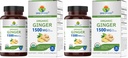 Brieofood Organic Ginger 1500mg, 45 Servings, Vegetarian, Gluten Free, 90 Vegetarian Tablets (Pack of 2)