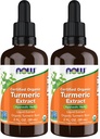 NOW Supplements, Certified Organic Turmeric Extract, Ayurvedic Herb, Liquid Extract, Organic Turmeric Root 2 Fluid Ounces (Pack of 2)