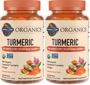 Garden of Life Organics Turmeric Inflammatory Response Gummy - 120 Real Fruit Gummies for Kids & Adults, 50Mg Curcumin (95% Curcuminoids), No Added Sugar, Organic, Non-GMO, (Pack of 2)