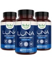 Nested Naturals Luna Melatonin Free, Non-Habit Forming Herbal Sleep Supplement w/Chamomile, Valerian, L-Theanine, 180 Vegan Capsules (60 Capsules Per Bottle)