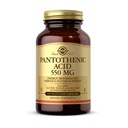 Solgar Pantothenic Acid 550 mg Vegetable Capsules Vitamin B5 Energy Metabolism Nervous System Support Gluten Free Dairy Free Kosher Servings, Standard Packaging, 100 Count