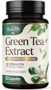 Green Tea Extract 1000mg Per Serving - 98% Polyphenols & 45% EGCG Capsules, Heart Support with Antioxidants - 3X Absorption Green Tea Pills Supplement, Natural Energy, Gentle Caffeine - 120 Capsules