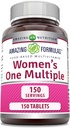 Amazing Formula Women 's One Multivitamin Supplement: 124; Pangan berbasis 124; 150 Tablet;