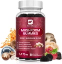 Mushroom Gummies, 20 Immune Health, Vegan, Raspberry Flavor, 60 Count
