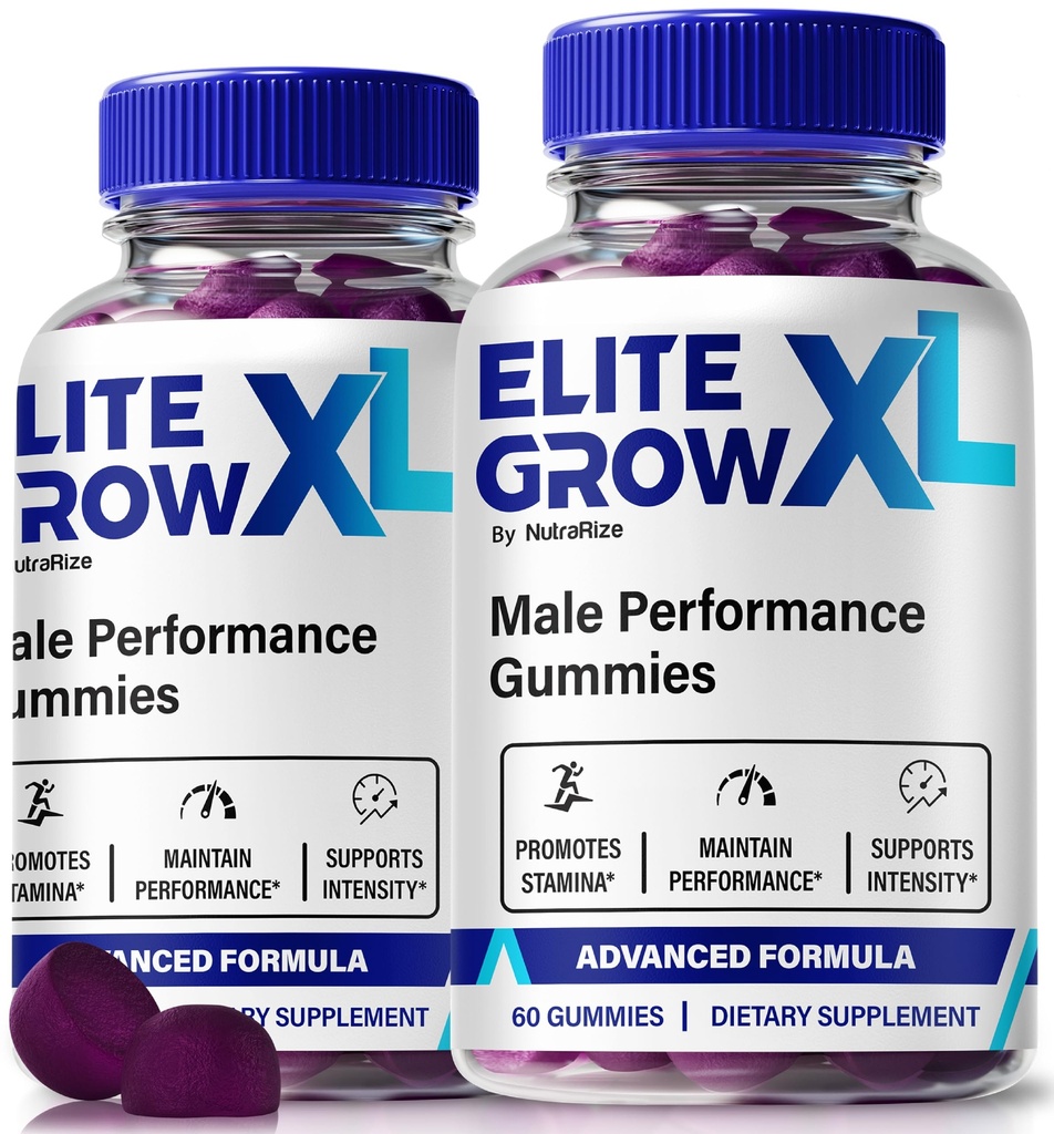 NutraRize (2 Pack) Elite Grow XL Gummies Male, Official Elite Grow XL for Men, Premium Formula for Performance, Energy & Stamina, All-Natural EliteGrowXL, EliteGrow X ME Gomitas Review (120 Gummies)