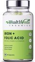 Iron + Folic Acid Supplement with Zinc, Vitamin C & Vitamin B12 | 60 Veg Capsules | Supports,Immunity and Energy | Enhances Iron Absorption| for Both Men & Women