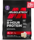 MuscleTech Platinum 8-Hour Protein Powder - 7 Premium Protein Sources with Whey ' Casein Protein for Increased Lean Muscle, Strength ' improved Recovery - Vanilla Cake, 50 Servings