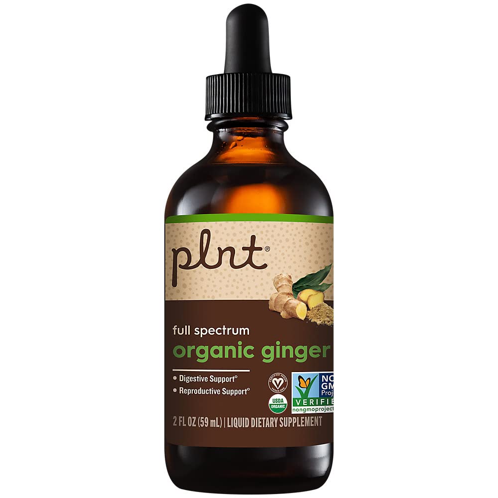 plnt Organic Liquid Ginger, Full Spectrum, Digestive & Reproductive Support, Alcohol-Free (2 fl. oz.)
